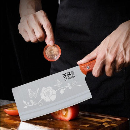Meat Cleaver Knife 7.4 Inch, Ultra Sharp Chinese Chef'S Knives, Full-Tang Chopping Knife, 30Cr13 Steel Blade Thickness 2.5 Mm, TJ SEGA Series TC17072