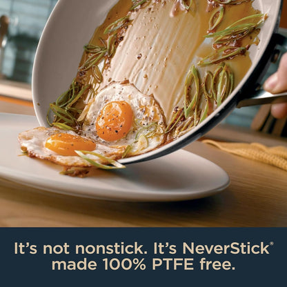 Ninja® Ceramic Pro 10.25" Fry Pan, Pfas-Free, Midnight Blue, CW30026MM | Titanium-Infused Ceramic, 10-Year Nonstick Guarantee. No Lead, Cadmium. All Stovetops & Induction Compatible. Broil to 550°F.2