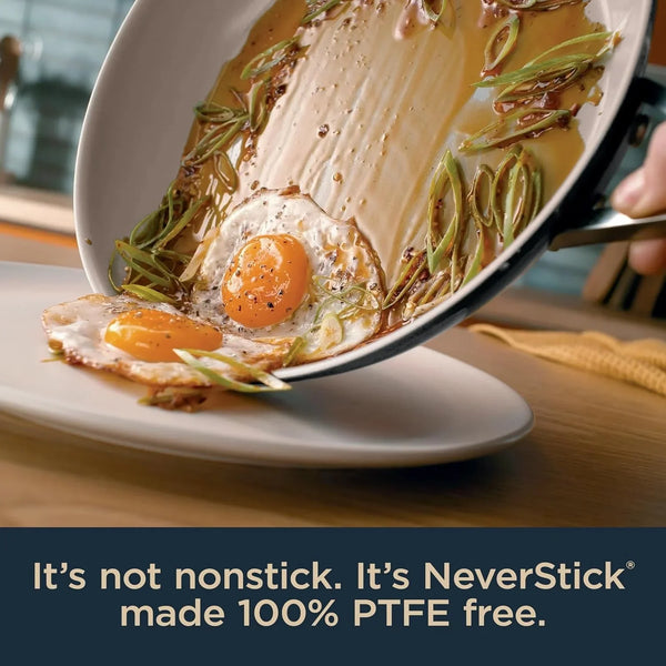 Ninja® Ceramic Pro 10.25" Fry Pan, Pfas-Free, Midnight Blue, CW30026MM | Titanium-Infused Ceramic, 10-Year Nonstick Guarantee. No Lead, Cadmium. All Stovetops & Induction Compatible. Broil to 550°F.2