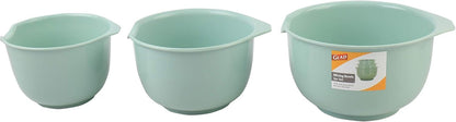 Mixing Bowls with Pour Spout, Set of 3 | Nesting Design Saves Space | Non-Slip, BPA Free, Dishwasher Safe Plastic | Kitchen Cooking and Baking Supplies, Sage Green5