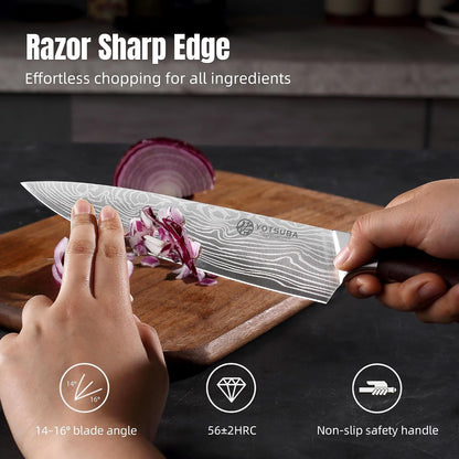 8 Inch Japanese Chef Knife with Full Tang Rosewood Handle3