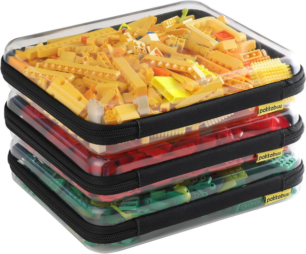 3 Pack Large Clear Hard Shell Zipper Case, Sleek Storage Case for Toy, Toiletry. Sturdy Organizing Bins for Journey Stuff, Christmas Storage Bins.1