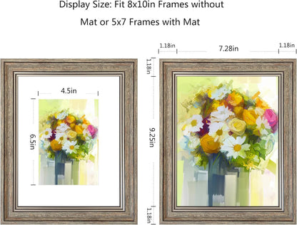 8X10 Picture Frame Set of 4, Rustic Farmhouse Picture Frames for Table or Wall Hanging6