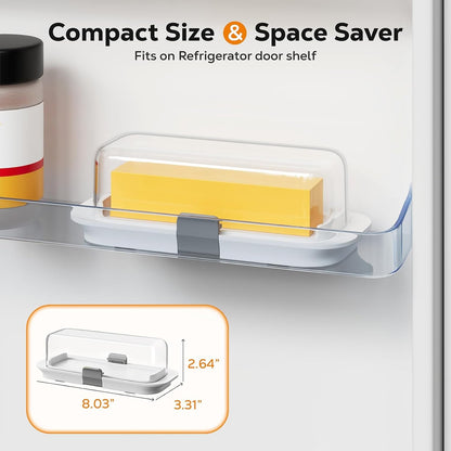 Butter Dish with Airtight Lid and Lock for 1 Stick Butter | Lockable, Sealing Ring, Dishwasher Safe, Measurement Marks, Non-Slip Pads, Easy to Scoop, for East/West Coast Butter5
