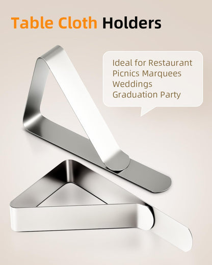 12 Pack Tablecloth Clips, Table Cloth Cover Clamps, Silver | Heavy Duty, Stainless Steel Table Cloth Holders Ideal for Restaurant Picnics Marquees Weddings Graduation Party6