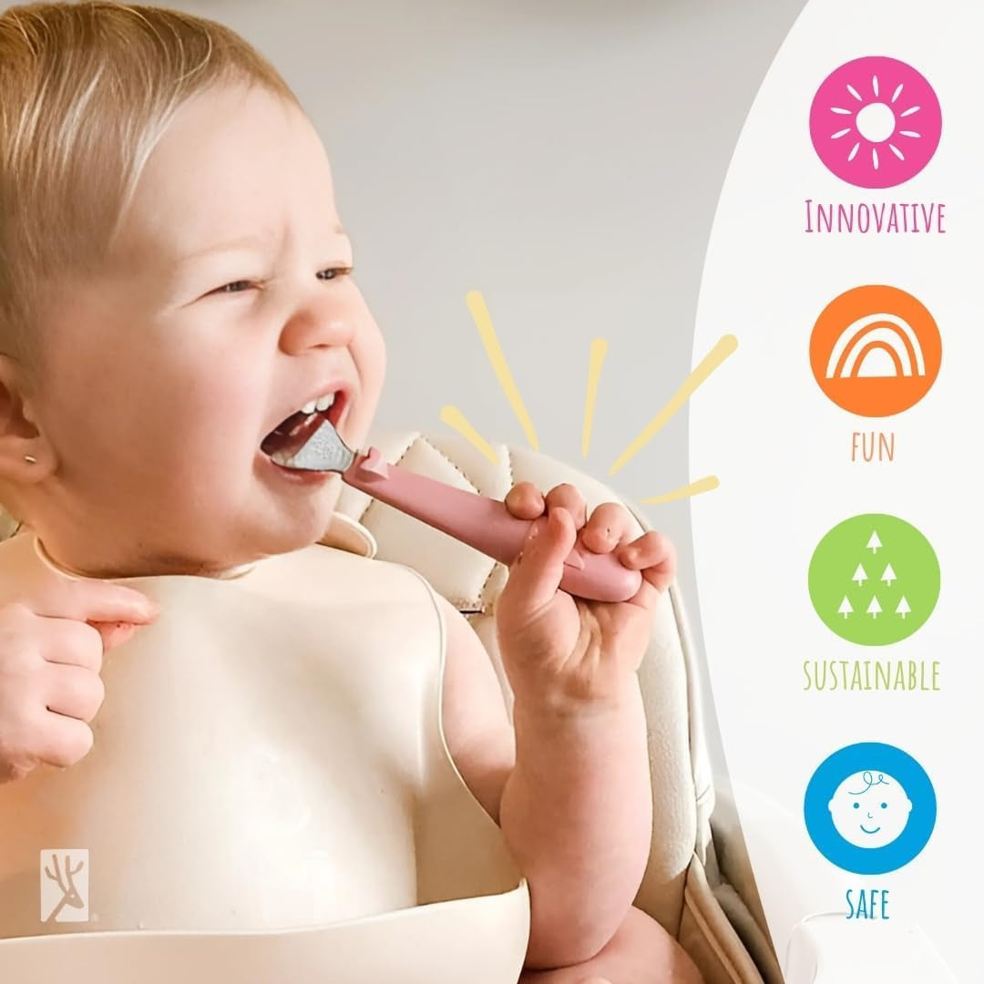 baby-toddler-silverware-with-silicone-handles-6pcs-kids-utensils-stainless-steel-cutlery-spoons-forks-childrens-flatware-dishwasher-safe
