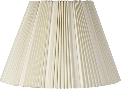 Hosea Extra Large Eggshell White Pleated Bell Shade 10X19X13X12.25 (Spider) | 10" Top X 19" Bottom X 12.25" High Replacement for Table + Floor Lamps Pre-Assembled Harp + Finial1