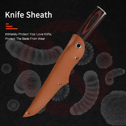 Meat Cleaver Knife, 5.5 Inch Fillet Knife Boning Knife Covers Sharp High Carbon Stainless Steel Pakkawood Handle for Meat and Poultry Tools (Size : Style 02)6