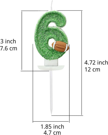 Football Birthday Number Candles for Cake Green Number 1 Candle 1St Football Cake Topper Cupcake Topper for Football Birthday Party Decorations Supplies Favors2