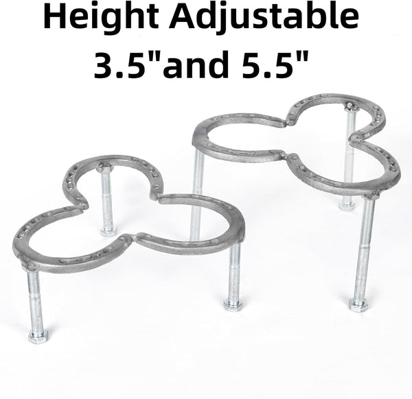 Camping, Campfire, Dutch Oven Tripod, Table for Cooking | Steel Horseshoes,With Adjustable Height Legs- Ideal for Campfire Cooking and Cast Iron Dutch Oven(10"X 10")3