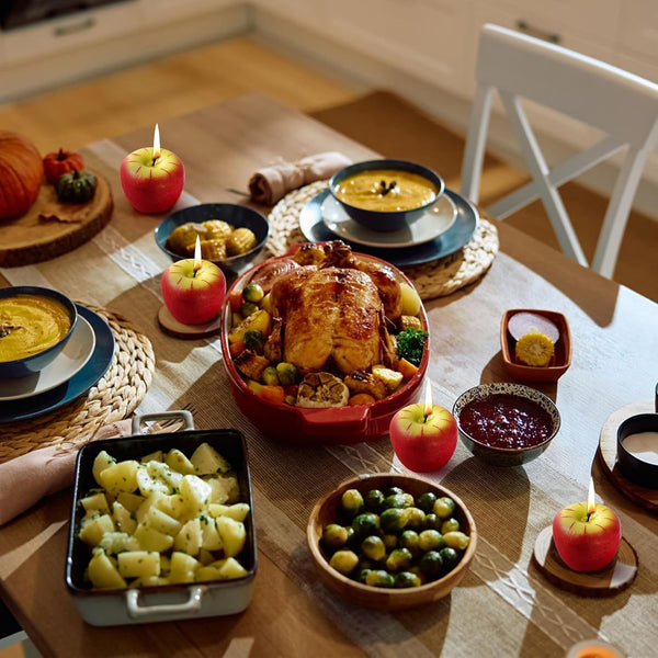 12Pcs Rosh Hashanah Apple-Shaped Candle Decoration Gifts Sets7