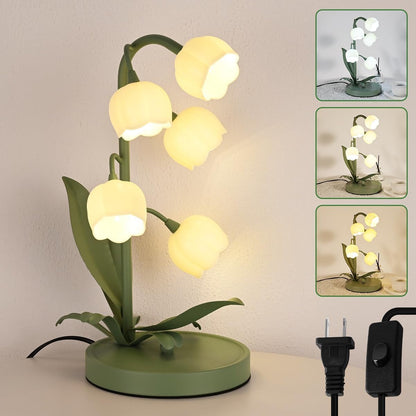 Newaonasen Flower Table Lamp Flower Reading Light with 5 Lily of the Valley1