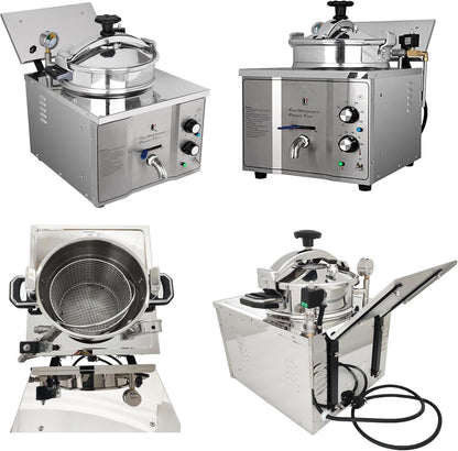 16L Commercial Electric Pressure Fryer, Stainless Steel Electric Countertop Pressure Fryer, Commercial Electric Pressure Fryer2