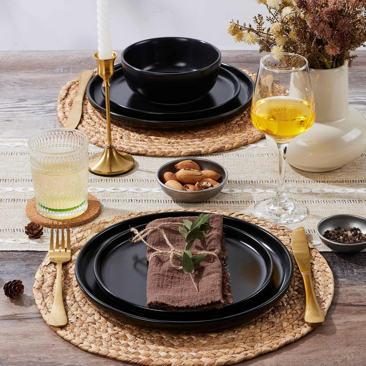 porcelain-dinnerware-sets-12-piece-dishes-set-for-4-black-onyx