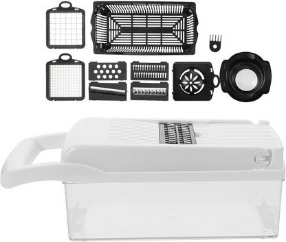 Multi-Function Vegetable Slicer and Grater 15Pcs Kitchen Food Cutter Set White with Handheld Potato, Cucumber, Carrot Shredders for Meal Prep and Household Use1