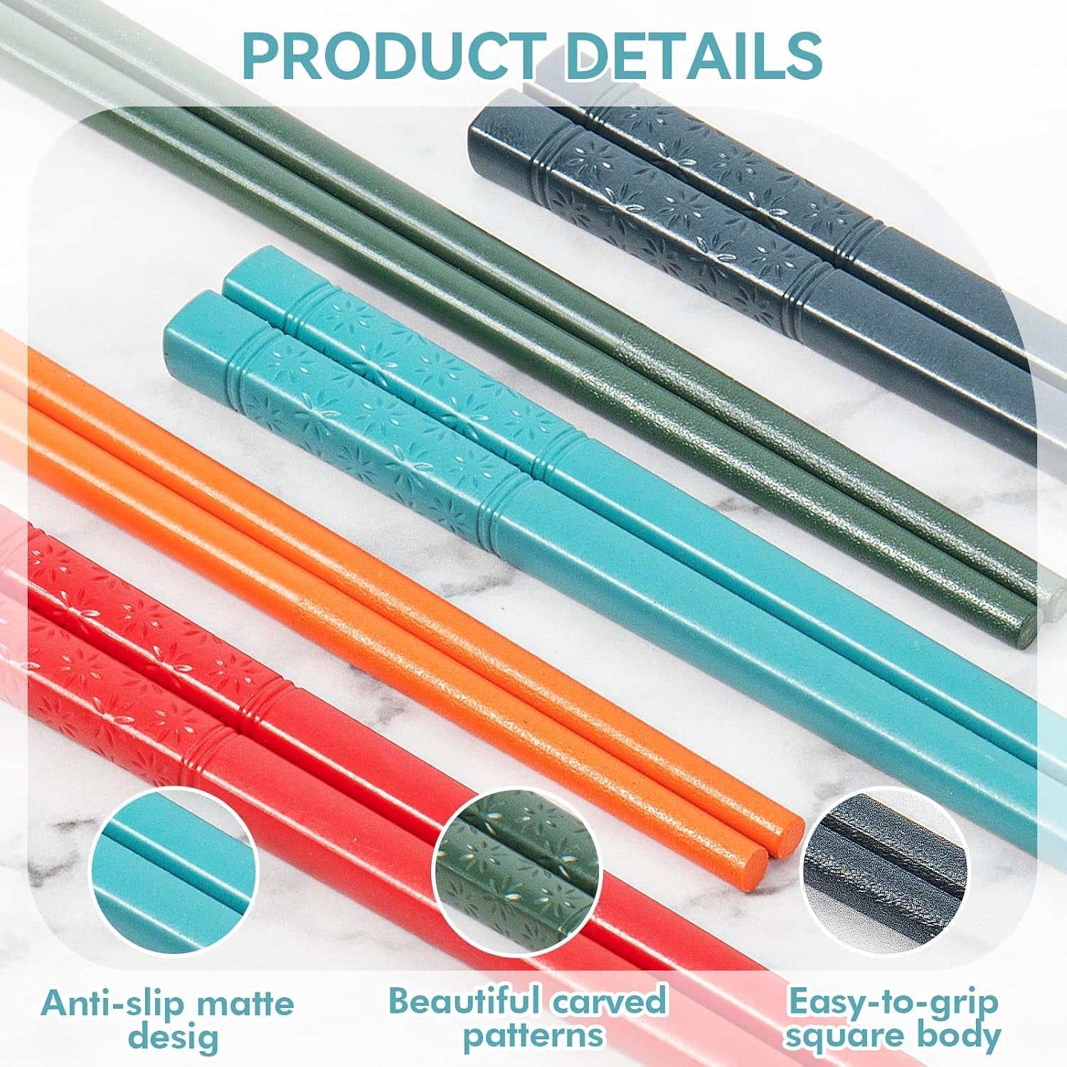 5-pairs-dishwasher-safe-fiberglass-chopsticks-set-9-5-inch-reusable-japanese-chinese-chopsticks-non-slip-easy-to-use-colorful-9-5-inch-colorful