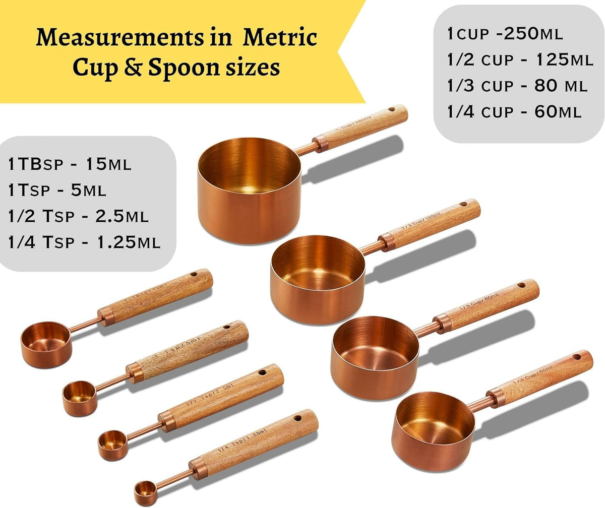 copper-stainless-steel-measuring-cups-and-spoons-set-of-8-wooden-handle-with-us-and-metric-measurements