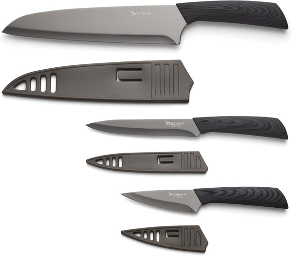 Tomodachi HMC01A612C Raintree Ash – 3 Piece Knife Set with Matching Blade Guards1