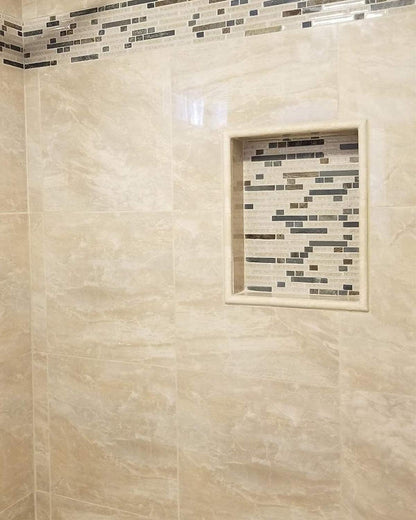 Shower Niche Ready for Tile 16" ×14" × 4" Bathroom Recessed Shower Niche Rectangle Leak Proof Shower Shelf Organizer for Shampoo & Toiletry Storage Yellow7