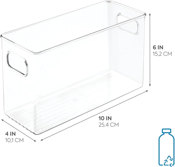 Slim Clear Plastic Storage Bin, Tall Narrow2