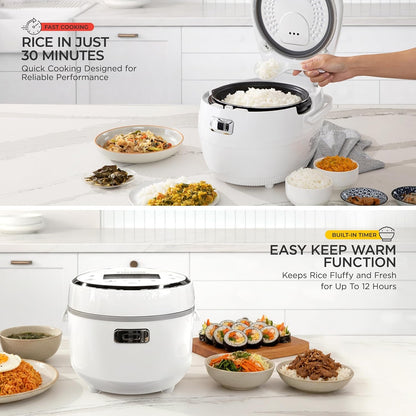CUCKOO Micom Fuzzy Logic Rice Cooker, 20-Cup Cooked, White, CR-1020F | Large 10-Cup Uncooked Capacity, Nonstick Inner Pot, 15 Cooking Modes, 12-Hour Preset Timer, Steam Plate Included5