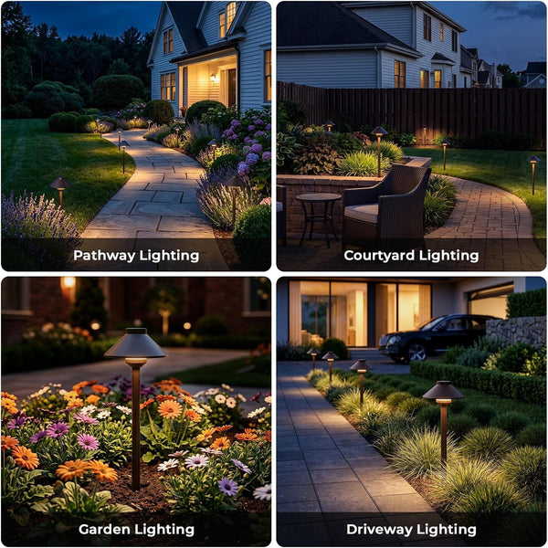 Low Voltage Landscape Pathway Lighting 6-Pack, Outdoor Aluminum Path Lights with G4 4W 2700K Bulb Replaceable (6''W 18''H),12V Walkway Lights Waterproof for Garden Yard, ORB8