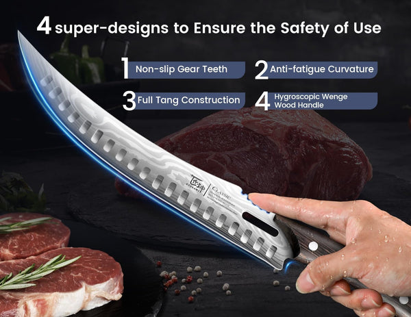 Butcher Breaking Knife for Meat Cutting, 10.5 Inch Carving Knife5