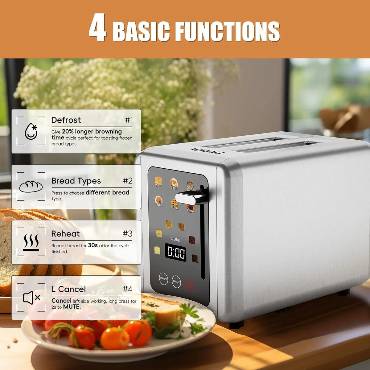 2-slice-toaster-smart-full-touch-screen-extra-wide-slots-silver-stainless-steel-6-shade-settings-reheat-defrost-mute-standby-cancel-bread-bagel-gluten-free-waffle-pastry-digital-timer