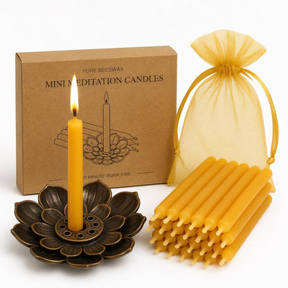 Kline Meditation Beeswax Candle Set 20 Minutes of Relaxation Made in USA1