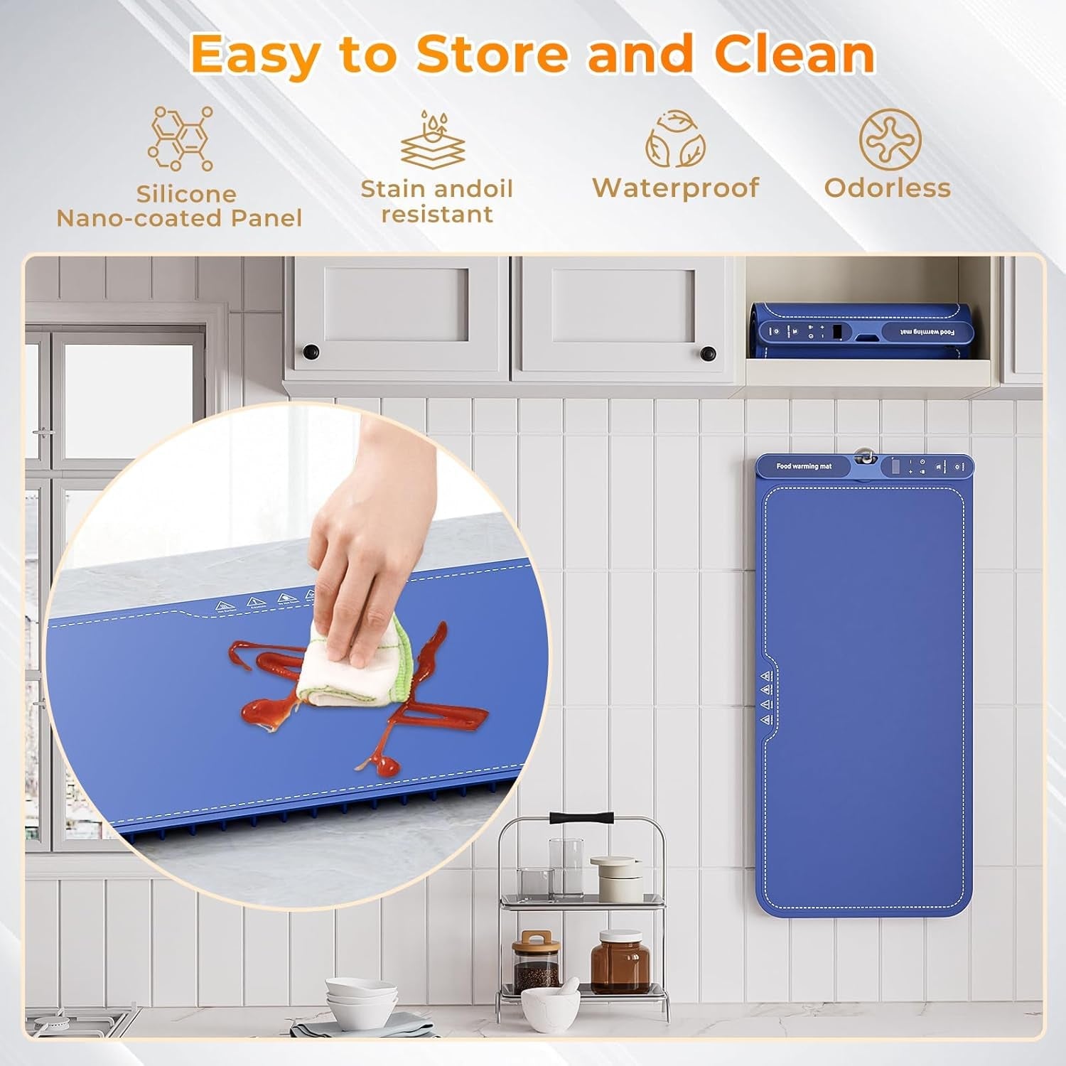 warming-mat-for-food-extra-large-32x15-electric-silicone-food-warmer-trays-for-chafing-dishes-buffet-portable-countertop-food-warmers-for-parties-7-level-temp-8-hour-timer-blue