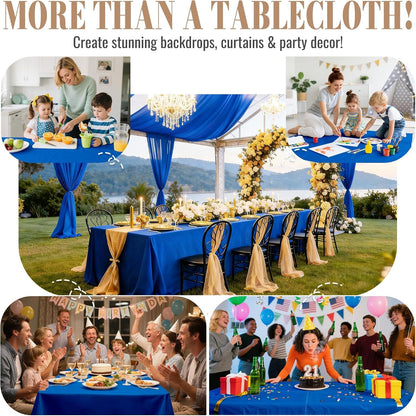 Disposable Tablecloth Roll, 54In X 300Ft Plastic Table Cloth Disposable4