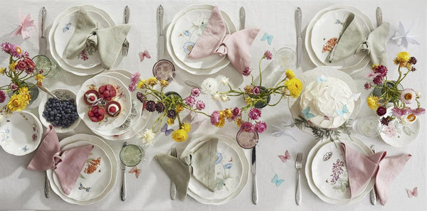 Butterfly Meadow Porcelain 28-Piece Dinnerware Set for 46