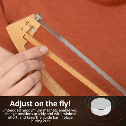 Adjustable Bread Knife for Homemade Bread with 1/2" and 1" Thickness Guides2