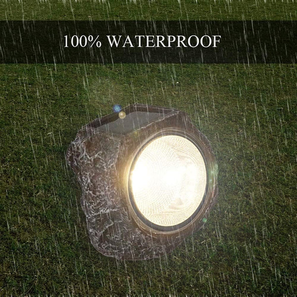 Solar Garden Rock Lights Outdoor, 2 Pack 10 LED Waterproof Solar Powered Rock Light，Yard Landscaping Spotlights, for Indoor and Outdoor Decoration5