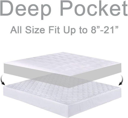 Queen Mattress Topper for Back Pain, Thick Mattress Pad Cover | Plush Pillow Top Mattress Topper, Breathable Soft Bed Topper with 8-21”Deep Elastic Pocket, Cooling for Hot Sleepers, White5