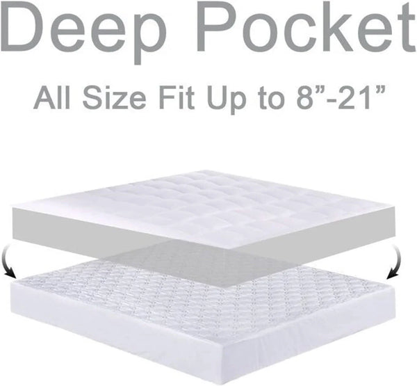 Queen Mattress Topper for Back Pain, Thick Mattress Pad Cover | Plush Pillow Top Mattress Topper, Breathable Soft Bed Topper with 8-21”Deep Elastic Pocket, Cooling for Hot Sleepers, White5