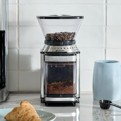Electric Burr Coffee Grinder, 18-Position Selector, 4-18 Cups | Flat Burr Coffee Bean Grinder with 18 Options, Fine to Coarse, & Removeable, Easy-To-Clean 8 Oz Bean Hopper, DBM-8P12