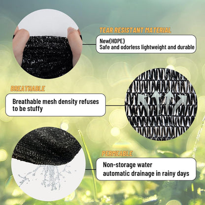 Sun Shade Cloth Shade Net for Garden, 55% 6.5X10Ft, Black | Made of New HDPE. Special Woven Hole Design. UV Resistant. Widely Used for Garden Flower Plant Greenhouse.5