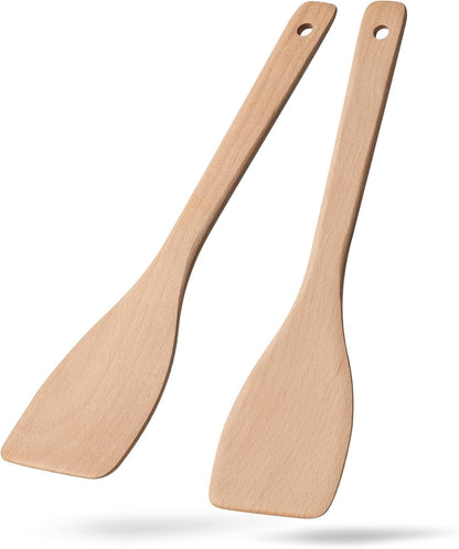 Wooden Spatulas for Cooking, 2 Pack, 13 Inch, Uncoated Beech Wood1
