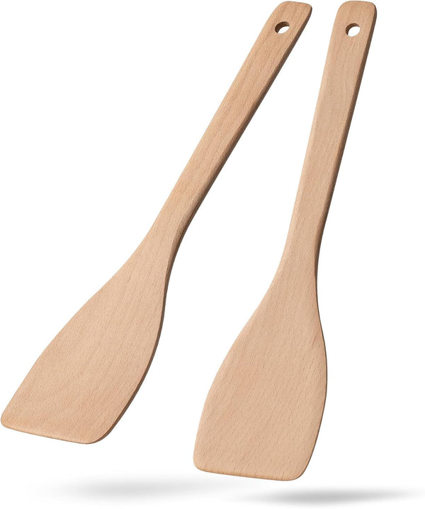 Wooden Spatulas for Cooking, 2 Pack, 13 Inch, Uncoated Beech Wood1