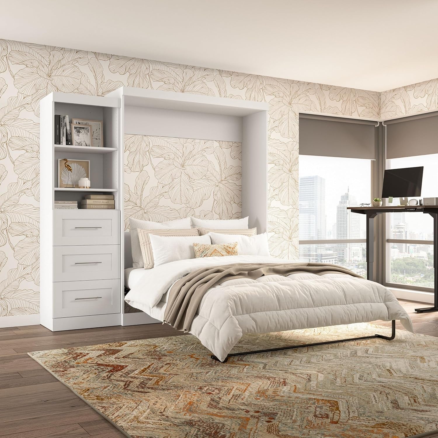 queen-murphy-bed-shelving-unit-with-drawers-white-pur-90w