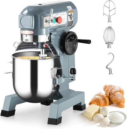 Heavy Duty Commercial Stand Mixer 20QT, 1100W Stainless Steel Mixing Bowl, 3 Speed Electric Mixer with Dough Hook, Whisk, Beater & Safety Guard for Bakery, Pizzeria, Restaurant – 20QT1