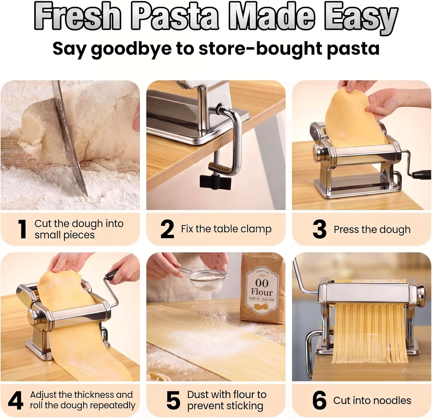 3-in-1-pasta-maker-with-9-setting-pasta-roller-cutters-silver-9-thickness-2-width-settings-stainless-steel-body-rust-resistant-easy-clean-for-spaghetti-fettuccine-lasagna-and-more