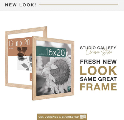 Studio Gallery Classic Poster Frame, 16X20, Natural Woodgrain2