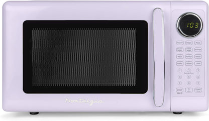 Modern Retro Compact Countertop Microwave Oven - 0.7 Cu. Ft. - 700-Watts with LED Digital Display - Child Lock - Easy Clean Interior - Lavender1