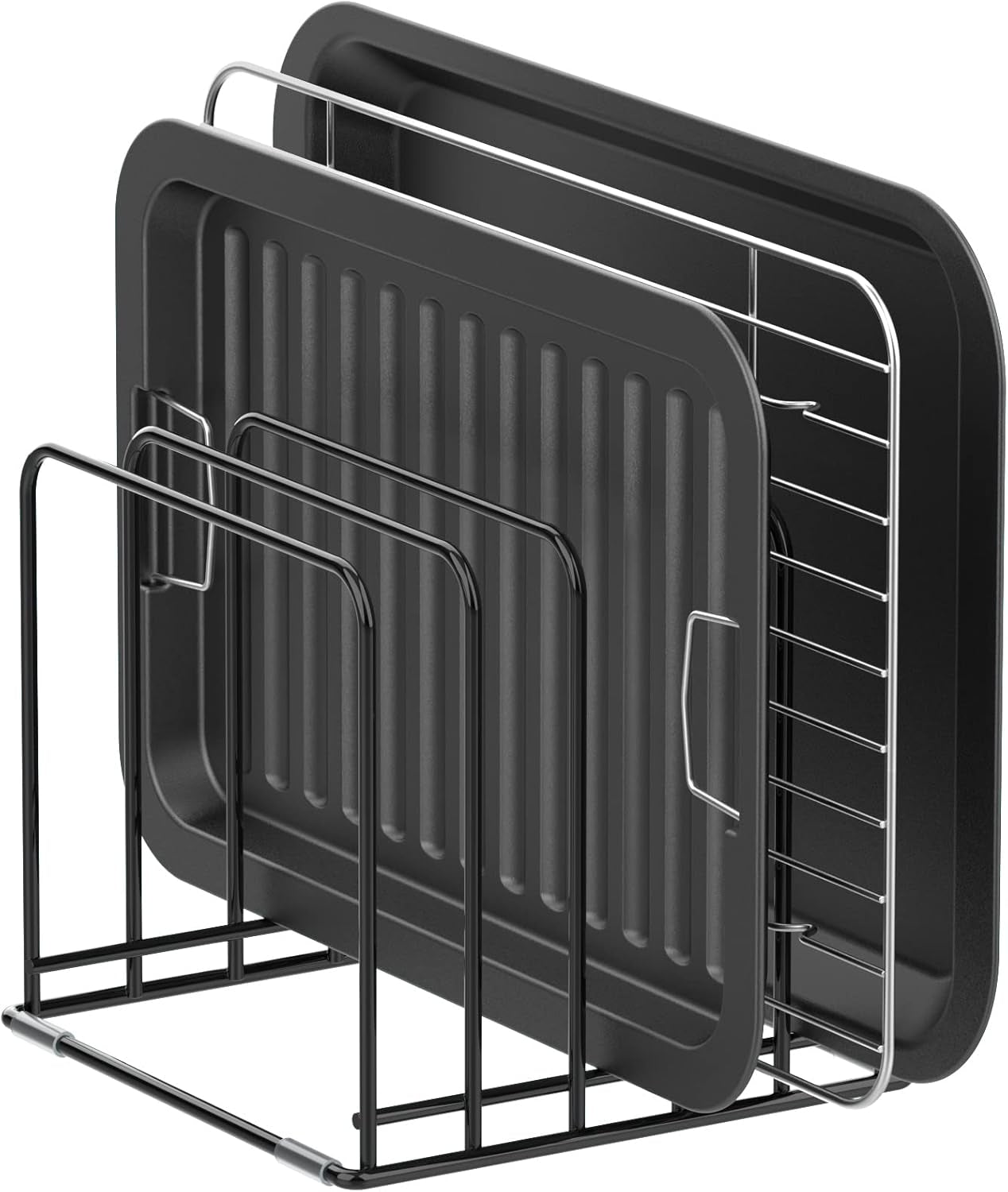kitchen-cabinet-organizer-steel-cookware-holder-divided-holder-with-5-slots-for-skillets-baking-tray-and-chopping-board-rack-baking-pan-holder-storage-1-pc