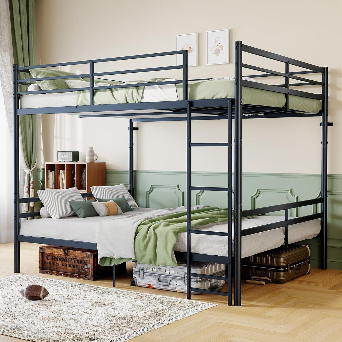 queen-over-queen-metal-bunk-bed-with-ladder-and-high-guardrails-convertible-into-2-queen-beds-770-lbs-bottom-550-lbs-top-capacity-heavy-duty-slat-support-no-box-spring-needed