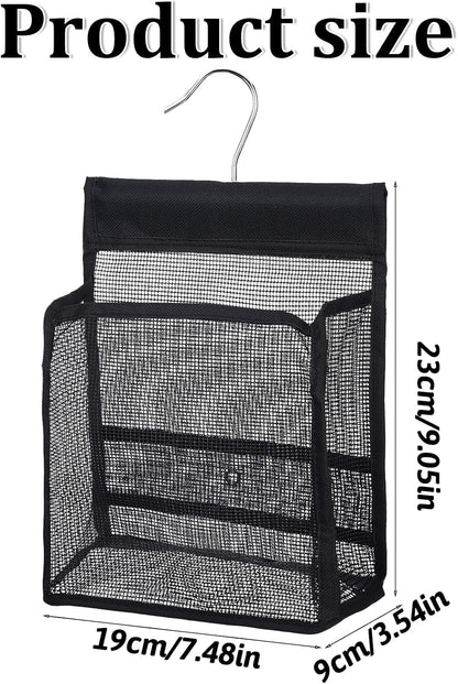 Shower Caddy Hanging, Mesh Shower Caddy, PVC Bathroom Storage Bag for College Dorm, Gym, Swimming, RV and Travel, Black2