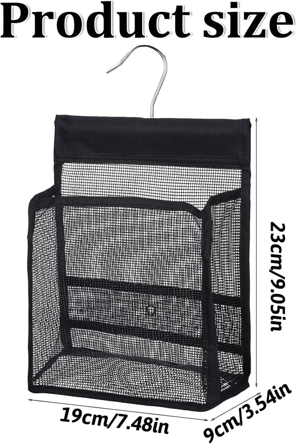 Shower Caddy Hanging, Mesh Shower Caddy, PVC Bathroom Storage Bag for College Dorm, Gym, Swimming, RV and Travel, Black2