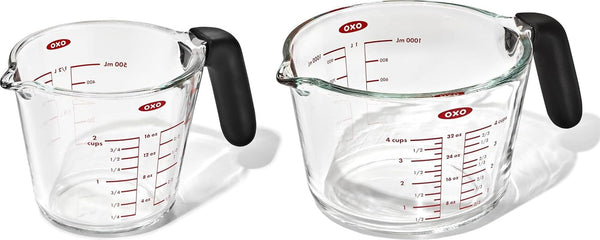 OXO Good Grips Glass Measuring Cup Set, 2 Cup & 4 Cup with Non-Slip Handle1